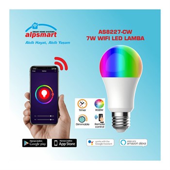Alpsmart | AS8227-CW Akıllı Wi-Fi Led Lamba