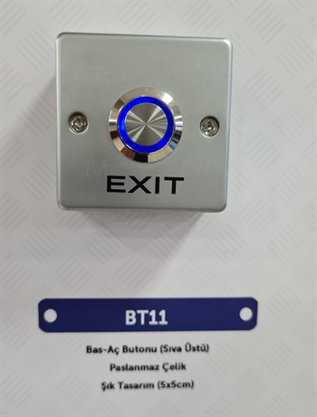 BT11 Kapı Açma Butonu Paslanmaz Çelik Led Işıklı